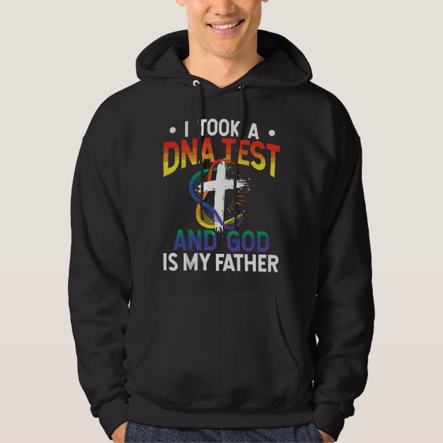 Jag Gjorde Ett DNA-Test Och Gud Är Min Far Religiö Hoodie (Framsida)