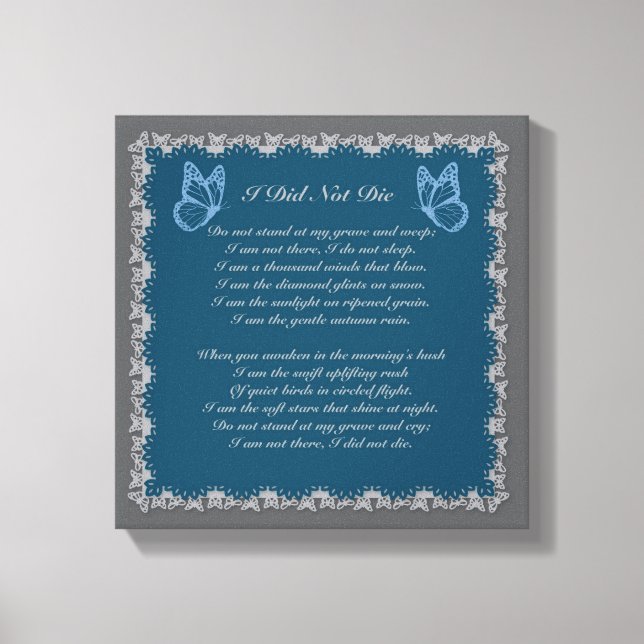Jag gjorde inte Kanvastrycket Bereavement Canvastryck (Framsida)