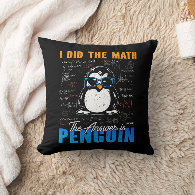 Jag gjorde matematiken. Svaret är Penguin Funny Ma Kudde (Filt)