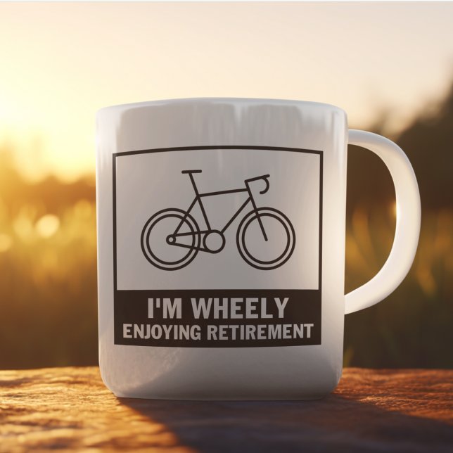 Jag gläder mig verkligen åt Pension Funny Bicycle  Två-Tonad Mugg (Skapare uppladdad)