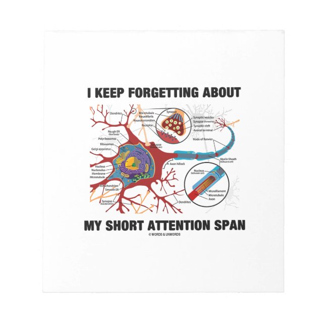 Jag glömmer Behållan om min uppmärksamhet i Kort Anteckningsblock (Framsida)