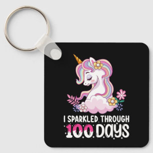 Jag gnistrade genom 100 dagars skola enhörning nyckelring