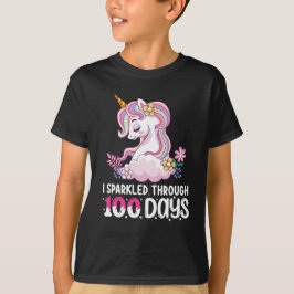 Jag gnistrade genom 100 dagars skola enhörning t shirt