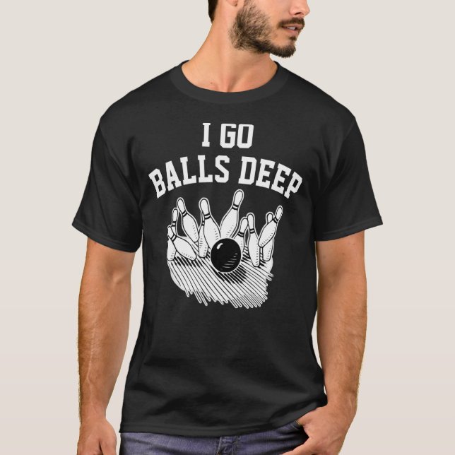 Jag Go Bollar Deep Bowling T Shirt (Framsida)
