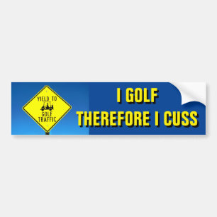 Jag Golf Cuss-Golf Cart Bumper Sticker Bildekal