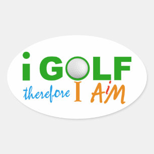 Jag GOLF-klistermärken Ovalt Klistermärke