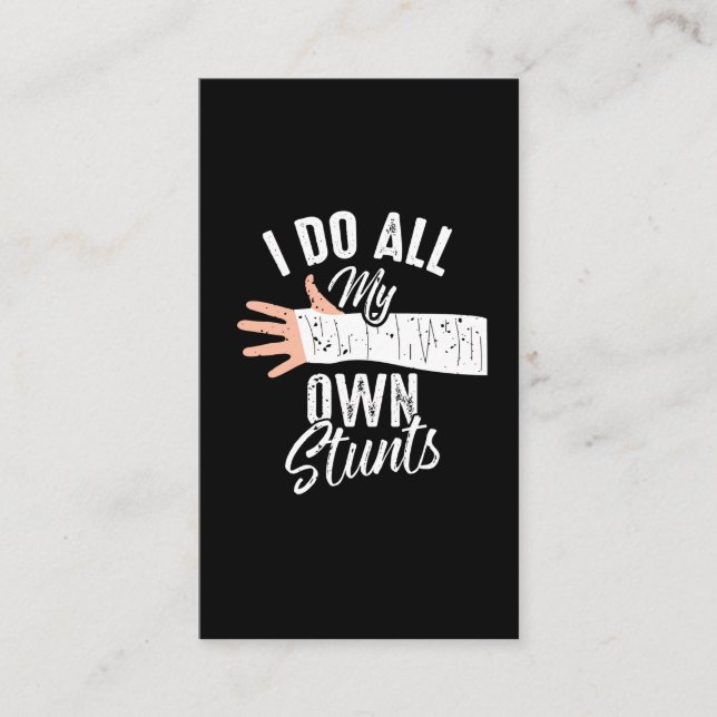 Jag gör alla mina egna stuttar. visitkort (Framsida)