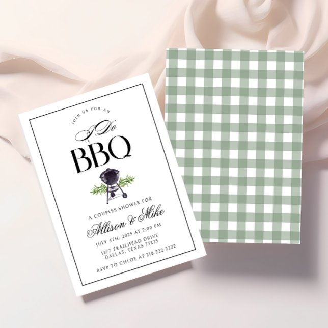 Jag gör BBBQ Par Shower-inbjudan, grill & Chill Inbjudningar (Celebrate love with this rustic “I Do BBQ” invite – perfect for a casual outdoor couples shower! )