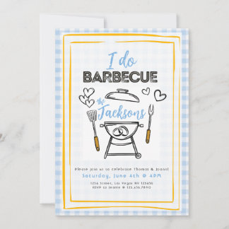 Jag gör BBQ bröllop eller förlovningsfest inbjudan