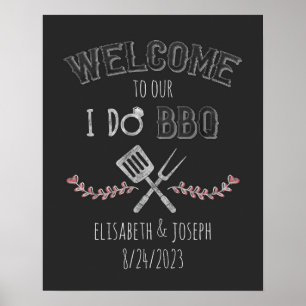 Jag Gör BBQ Bröllopsfest Förlovningsfest Välkommen Poster