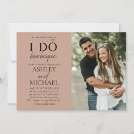 Jag gör BBQ  brun 2-fotolåda med enkel skript Inbjudningar