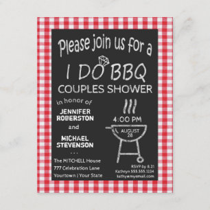 Jag gör BBQ Chalkboard Par Shower Inbjudningar