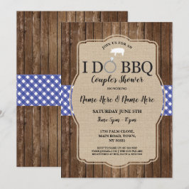 Jag gör BBQ Couples Shower Förlovning Gris Inbjuda Inbjudningar