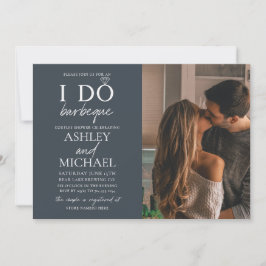 Jag gör BBQ Dusty Blue 2 Photo Simple Script Showe Inbjudningar