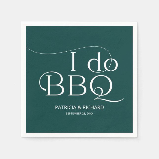 Jag gör BBQ Engagemangsfest Grön Pappersservett (Framsidan)