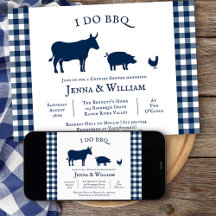 Jag gör BBQ Farmhouse Navy Blue Play Par Shower