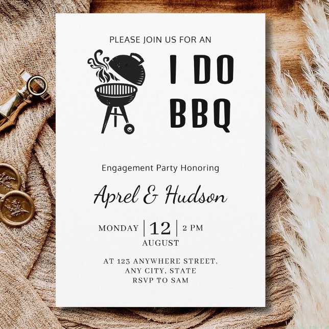 Jag Gör Bbq Förlovningsfest Bbq Par Shower Fest Inbjudningar (Skapare uppladdad)