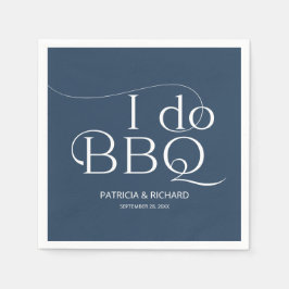 Jag gör BBQ Förlovningsfest Blå Pappersservett