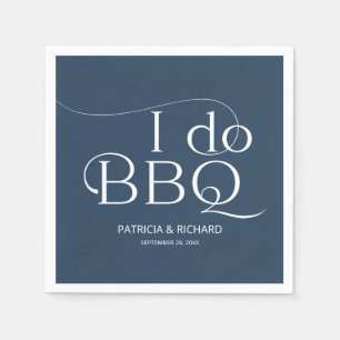 Jag gör BBQ Förlovningsfest Blå Pappersservett