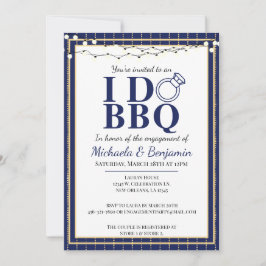 Jag gör BBQ Förlovningsfest Blue Par Shower Inbjudningar