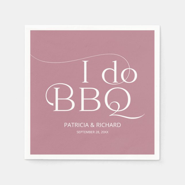 Jag gör BBQ Förlovningsfest Dusty Rosa Pappersservett (Framsidan)