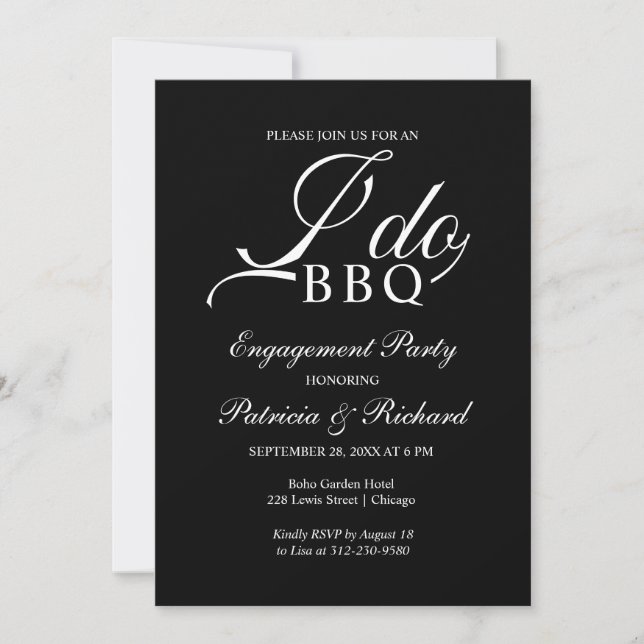 Jag gör BBQ Förlovningsfest Inbjudan (Framsida)