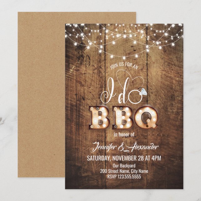 Jag gör BBQ-Förlovningsfest Inbjudningar (Fram/baksida)