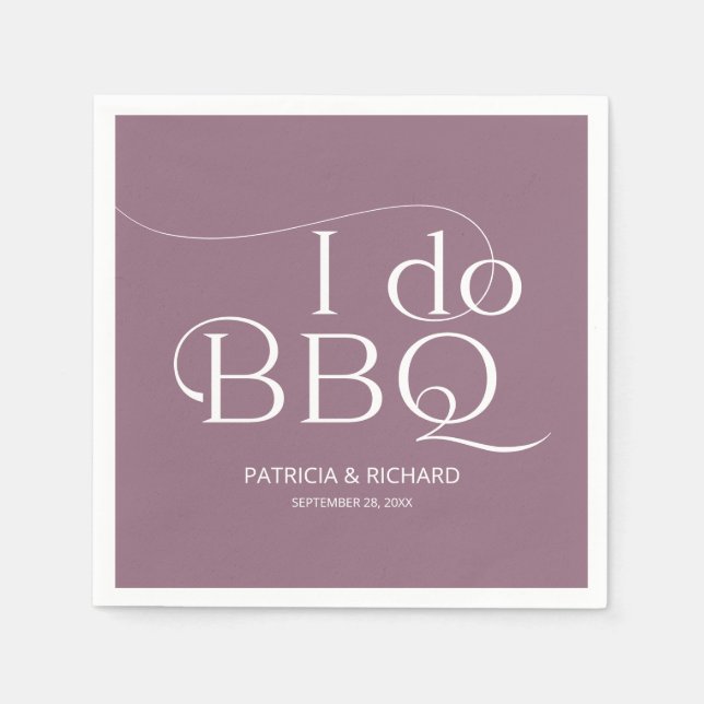 Jag gör BBQ Förlovningsfest Lila Pappersservett (Framsidan)