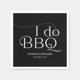 Jag gör BBQ Förlovningsfest Svart Pappersservett