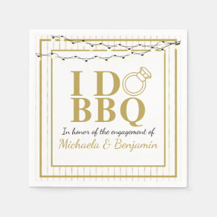 Jag Gör BBQ Guld Förlovningsfest Parfest Pappersservett