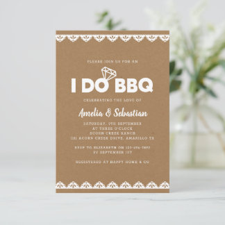 Jag gör BBQ Kraft Snöre Möhippa Inbjudningar
