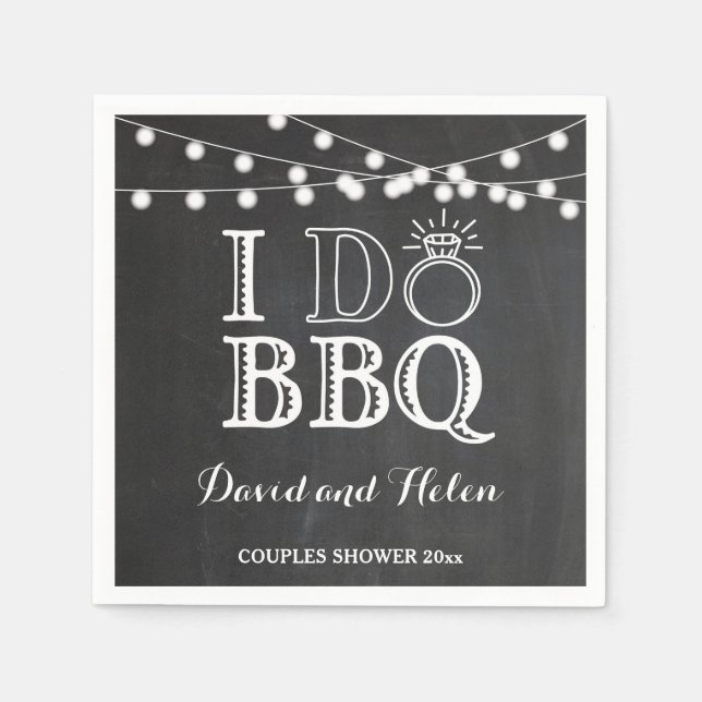 Jag gör BBQ Kritskriftsbröllop Förlovning Servett (Framsidan)