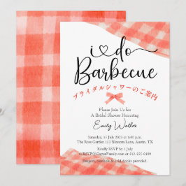 Jag gör BBQ Möhippa Red Gingham Avslappnad Rustic Inbjudningar