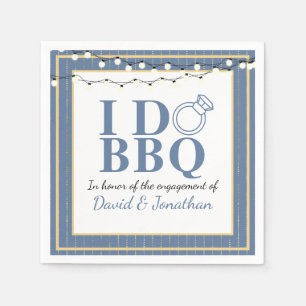 Jag Gör BBQ Par Bröllopsfest HBTQ Förlovningsfest Pappersservett