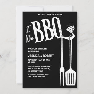 Jag gör BBQ Par Bröllopsfest Inbjudan