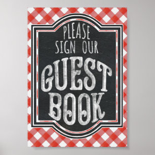 Jag Gör BBQ Par Coed Förlovning Gästbok Sign Poster