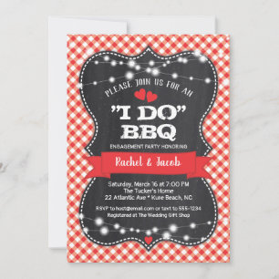 JAG GÖR BBQ Par-Förlovningsfest med parallell kret Inbjudningar
