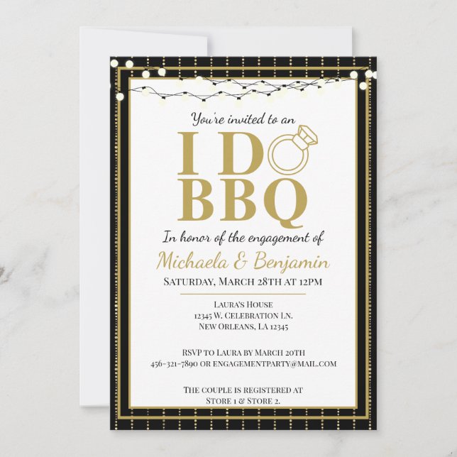 Jag gör BBQ Par Shower Förlovningsfest Inbjudningar (Framsida)