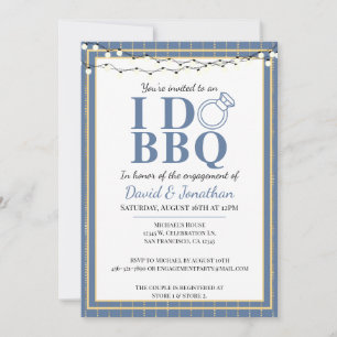 Jag gör BBQ Par Shower LGBT Gay-Förlovningsfest Inbjudningar