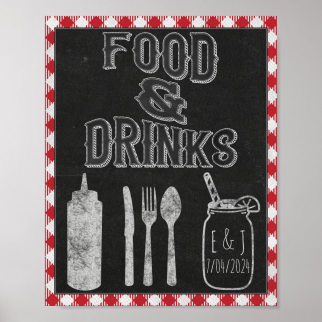 Jag gör BBQ Party Food Pub Food & Drinks Sign Poster (Framsidan)