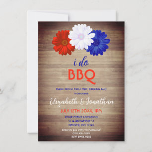 Jag gör BBQ Patriotic Blommigt efter Bröllop Inbjudningar