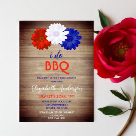 Jag gör BBQ Patriotisk Bröllopsdusch Inbjudningar