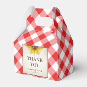 Jag gör BBQ Red Gingham Solrosbox Presentaskar