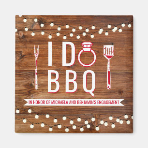 Jag gör BBQ Rustic Förlovningsfest Par Shower Magnet