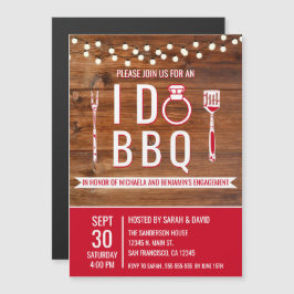 Jag gör BBQ Rustic Förlovningsfest Par Shower Magnetisk Inbjudningskort