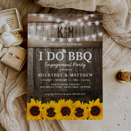 Jag gör BBQ Rustic Förlovningsfest Solros Inbjudningar