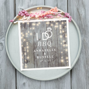Jag gör BBQ Rustic Ljus Wood Förlovning Pappersservett