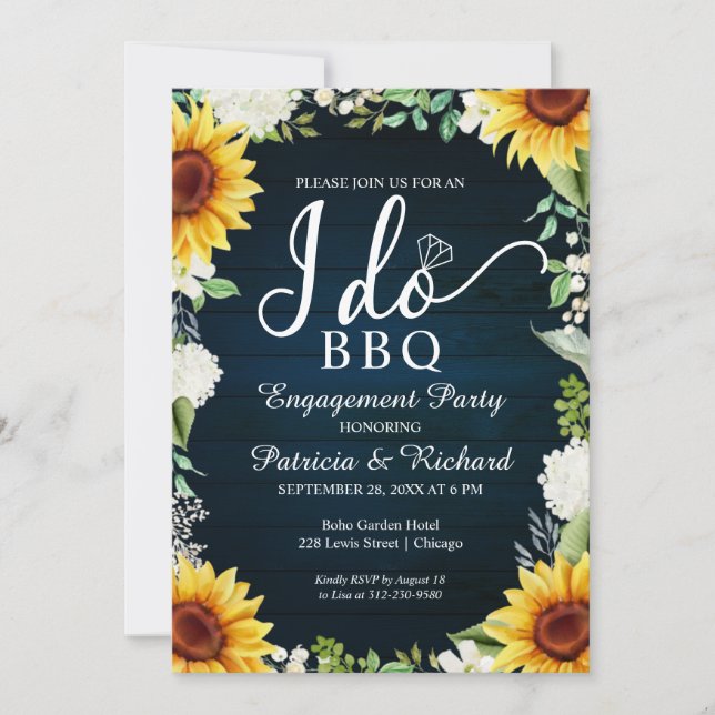 Jag gör BBQ Rustik Bröllopsförlovningsfest Inbjuda Meddelande (Framsida)