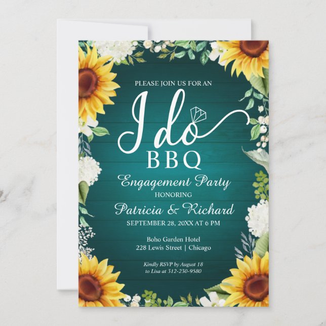 Jag gör BBQ Rustik Bröllopsförlovningsfest Inbjuda Meddelande (Framsida)