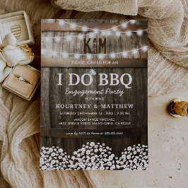 Jag gör BBQ Rustik Förlovningsfest Babys Breath Inbjudningar